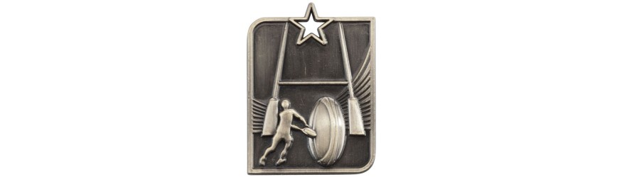 CENTURION STARS SERIES RUGBY MEDAL 53MM x 40MM - BRONZE